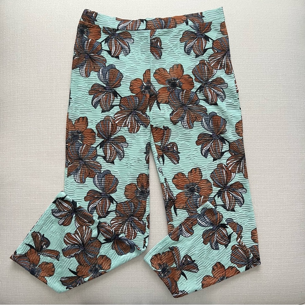 Zara Size M mint combo floral sheer pants